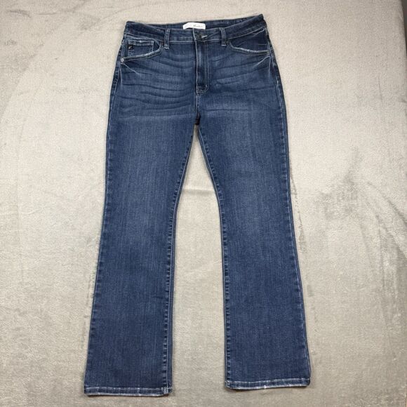 Kancan Jeans Womens 12 Blue Stretch Denim High Rise Bootcut Hipster Distressed - Picture 1 of 13